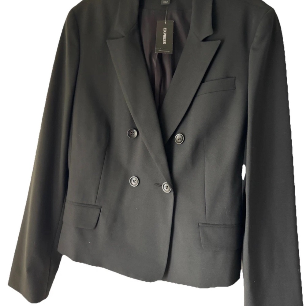 NWT Brand New Express Women's Black Double-Breasted Blazers Size 12 - Picture 3 of 11